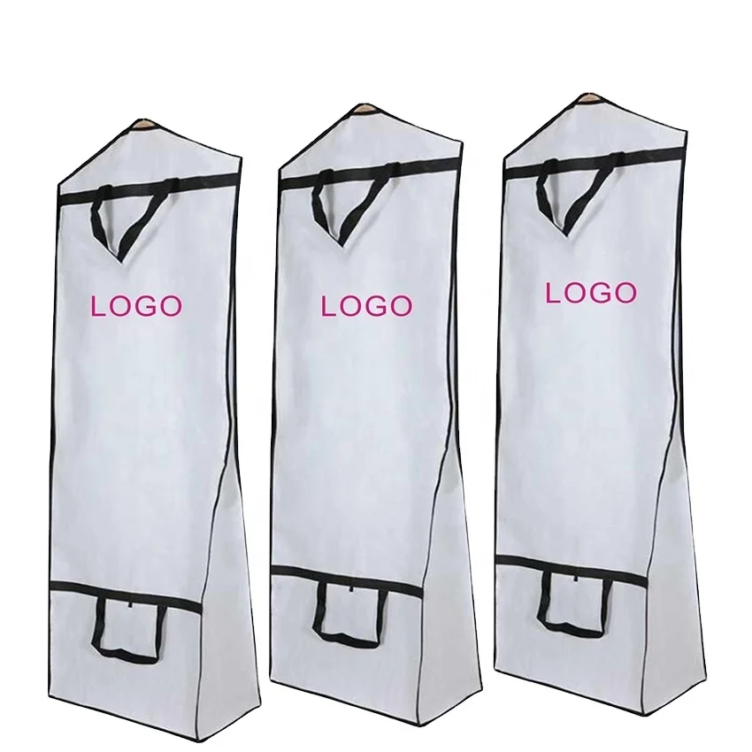 Сумка для платья Экологически чистая нежная Нетканая сумка одежды с молнией