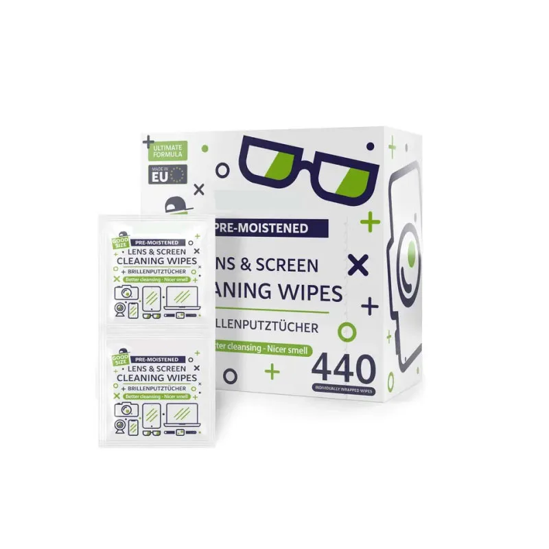 Glasses cleaning wet wipes and screen cleaning wipes 15*13cm from factory