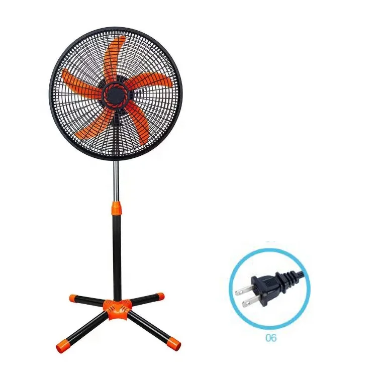16-Inch Home Electric Stand Fan Stainless Steel Bathroom Fan Shaking Head Feature Easy Box  Mechanical Single Hotels
