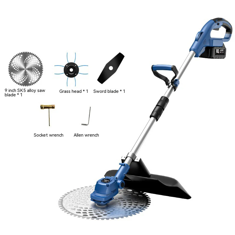 21V Rechargeable Grass Trimmer Cordless Grass Cutter Machine Household Small Weeder Battery Powered Electric Lawn Mower