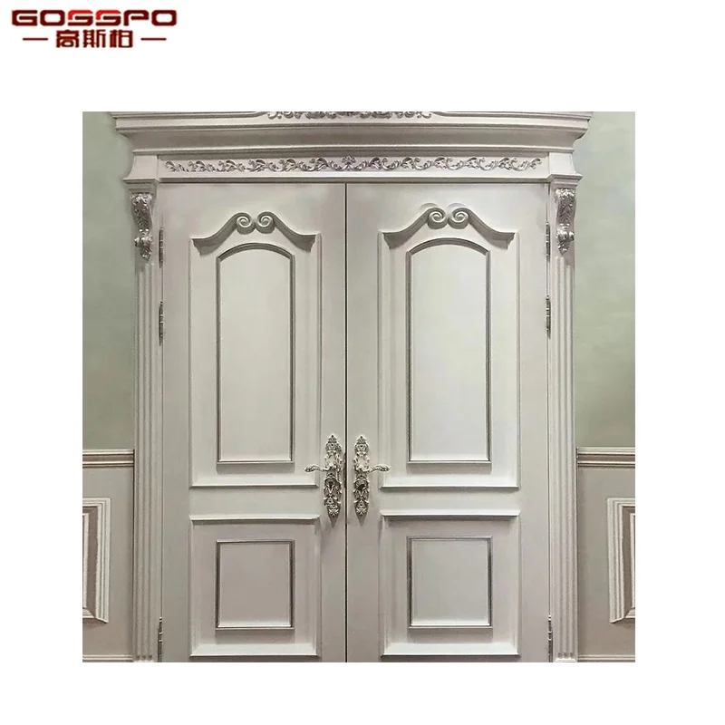 XS1-052 Home white oak solid main arch top entry doors