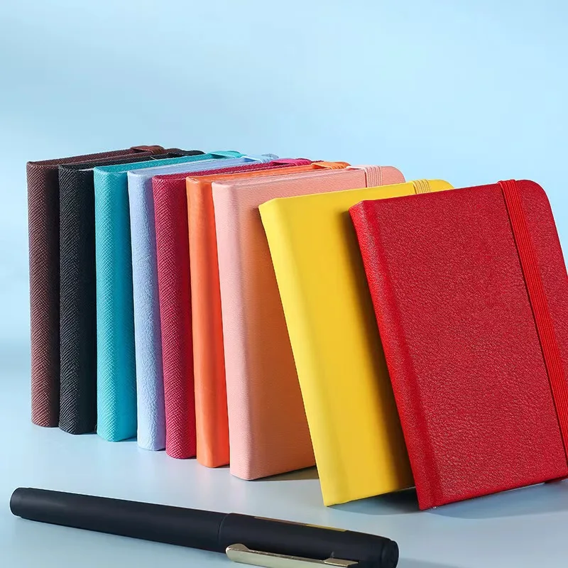 promotion pu exercise gold logo 200 sheets a3 a4 size month and week writing notebook