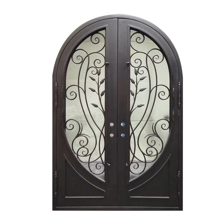 American-style wrought iron entry door glass entry French-style anti-theft courtyard house door