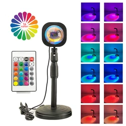 BOKUN пульт дистанционного управления лампа для захода солнца проектор RGB 16 видов цветов USB светодио дный светильник