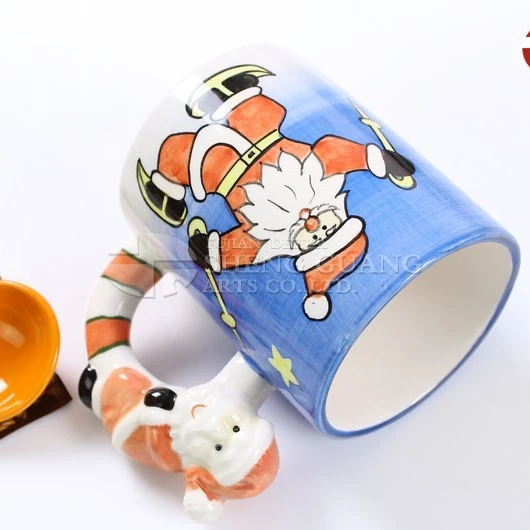 ceramic mug with father christmas design souvenir cup