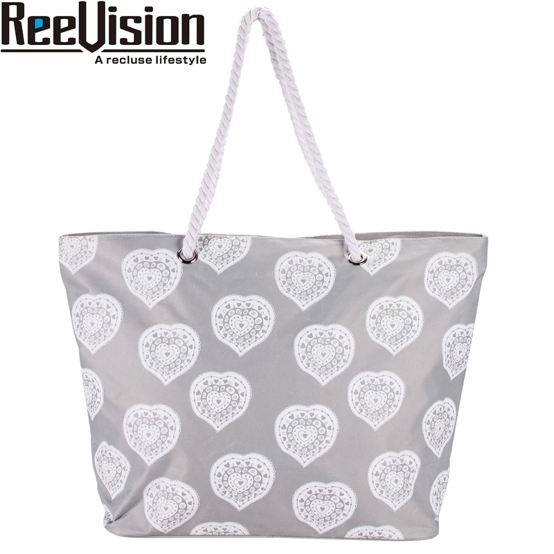Fashion Beach Tote Bag Shoulder shopping bag with Cotton Rope handle
