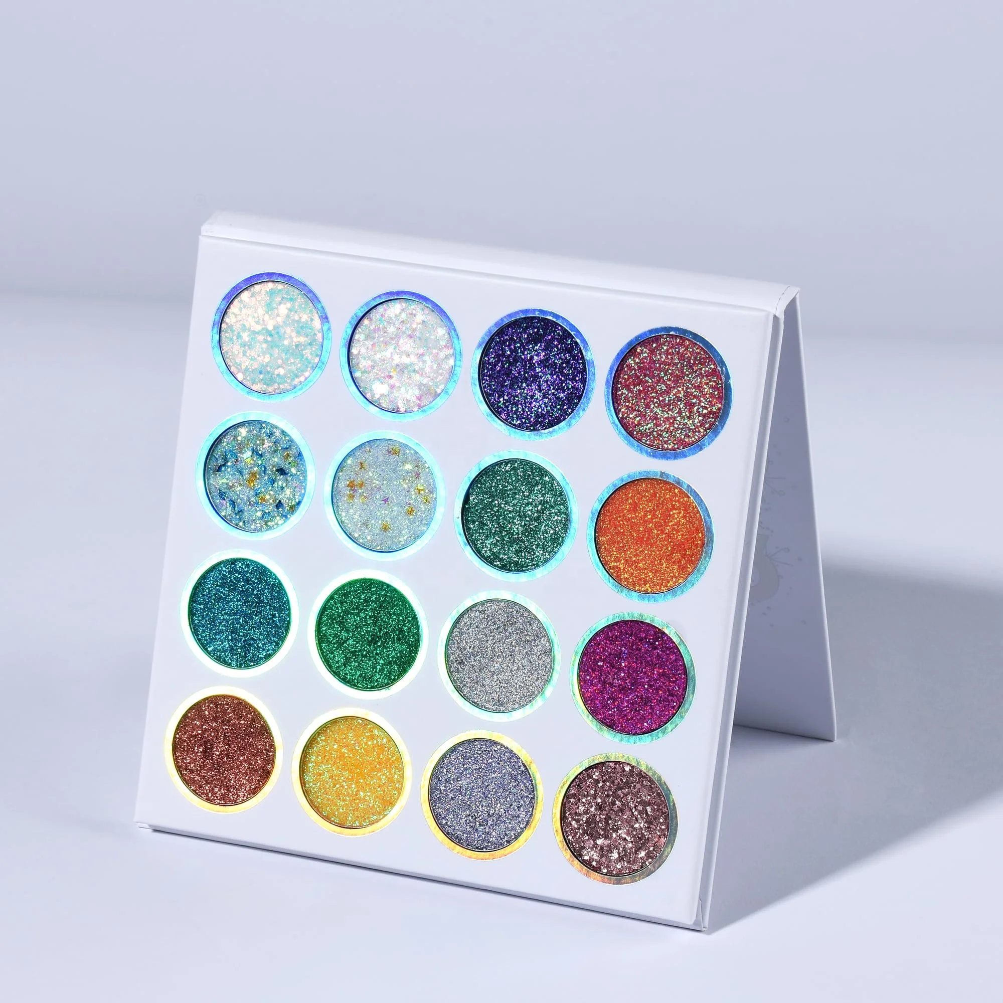 OEM Professional 16 Colors Chunky Fine Pressed Glitter Eye Shadow Powder Makeup Pallet Highly Pigmented Ultra Shimmer Face Body