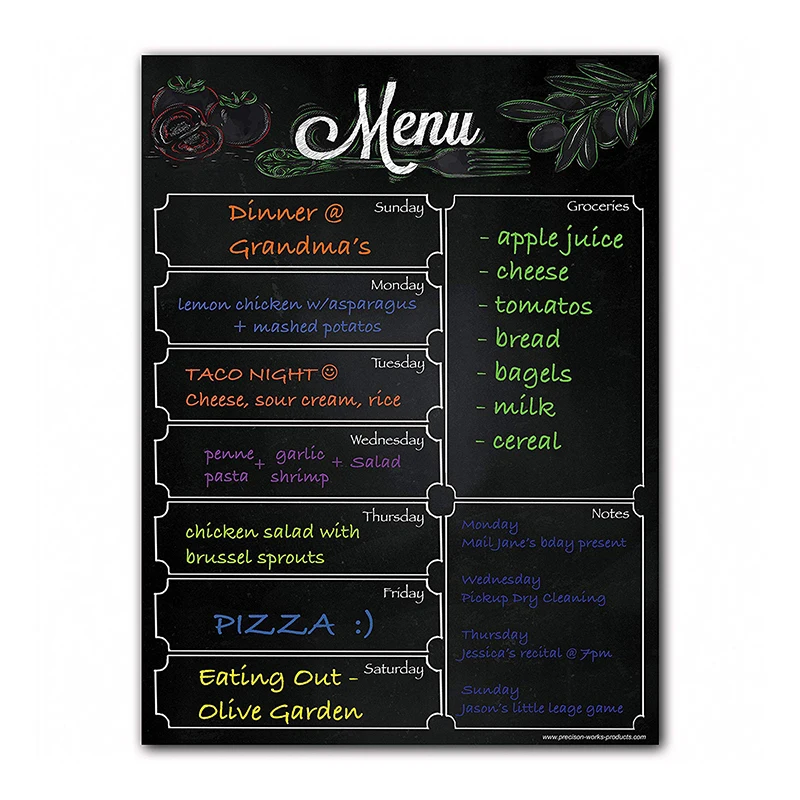 2023 Custom Magnetic Weekly Meal Planner Dry Erase Menu Magnetic Board Fridge Meal Planner