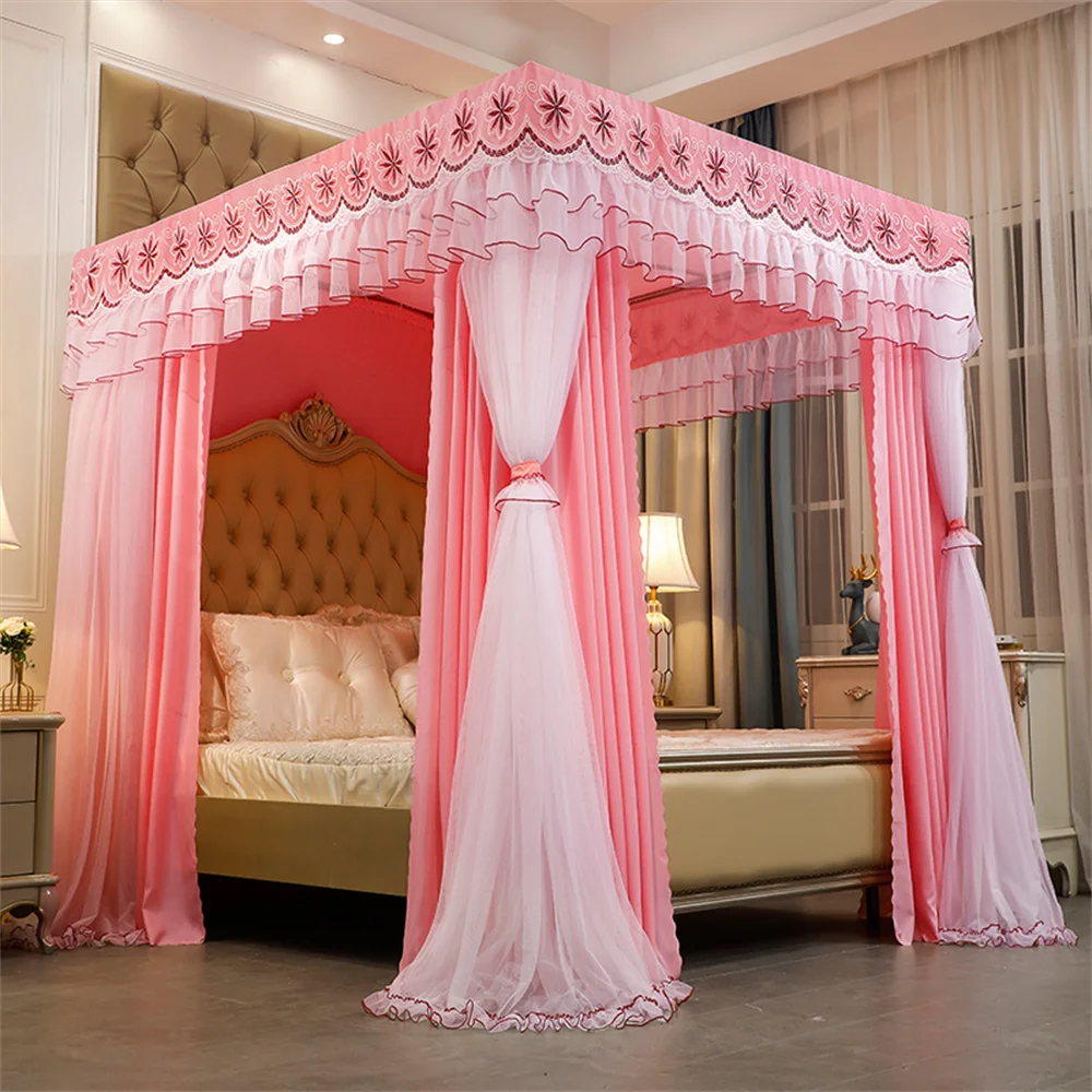 Household Shade Bed Curtain With Princess Mosquito Net Mosquito Nets For Canopy Beds Full Size Luxury Wedding Bedding Net