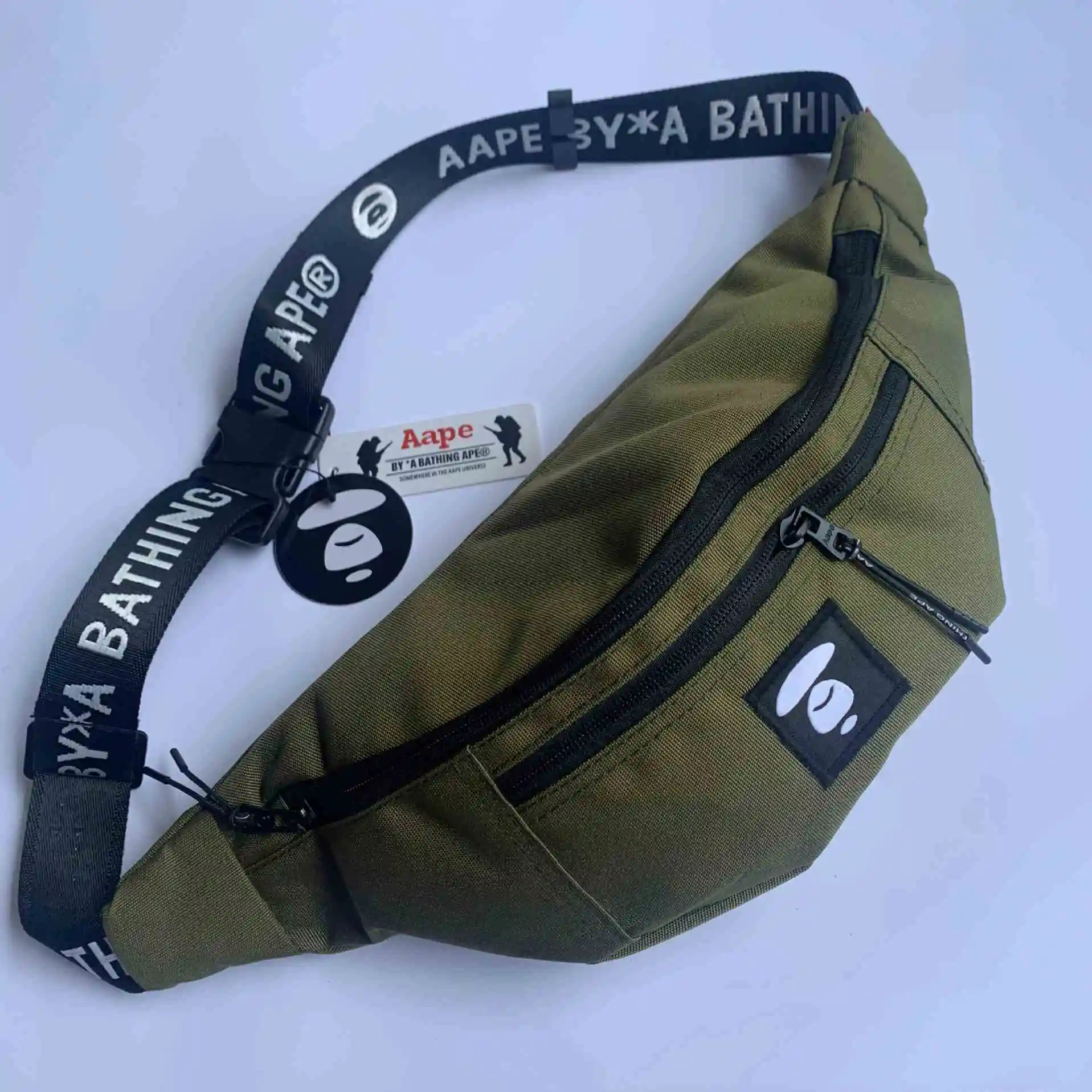 2022 Factory Wholesale Zipper Fanny Pack Waist Belt Patchwork Bape Bags for Men