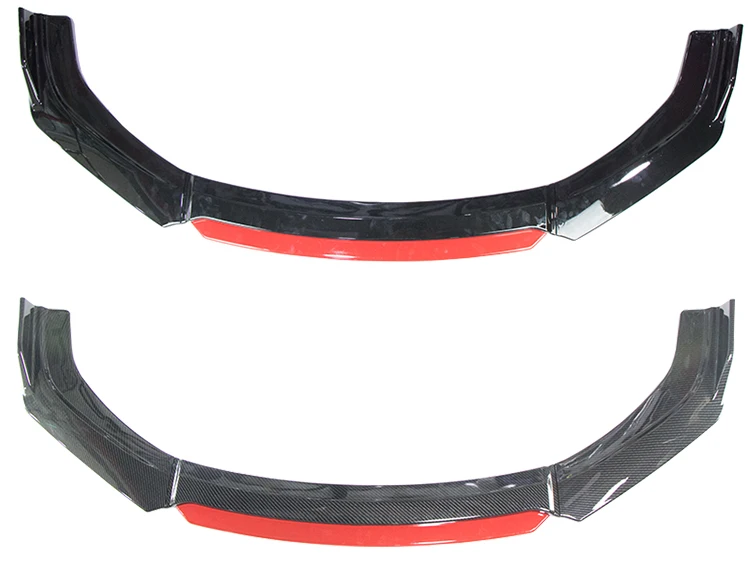 
Hot selling car ABS red universal Four section front bumper lip splitter spoiler automotive new design car body kit 