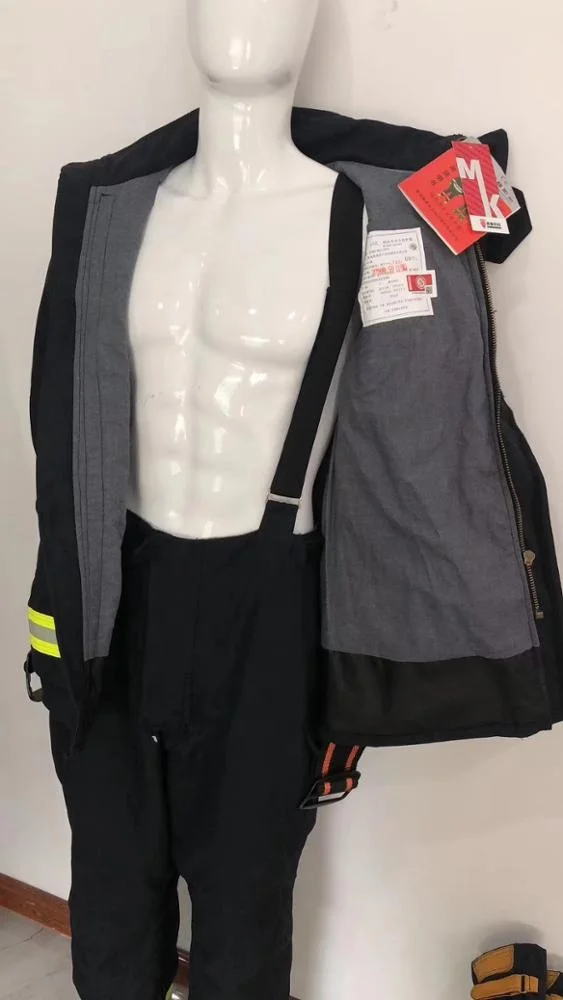 MKF-04 carbon fiber heat insulation firefighting fireman suit with helmet hood boot glove and belt