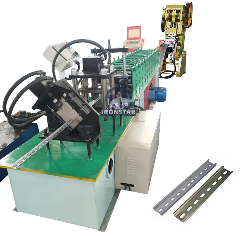 Din Rail Channel Roll Forming Machine For Electric Mountable Rail Distribution Box Mounting