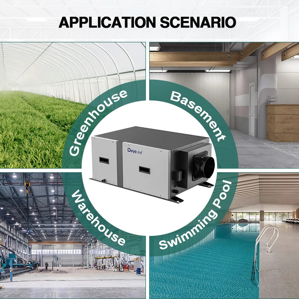 CE CB approval adjustable humidistat 50L/D ceiling mounted dehumidifier with fresh air ventilation