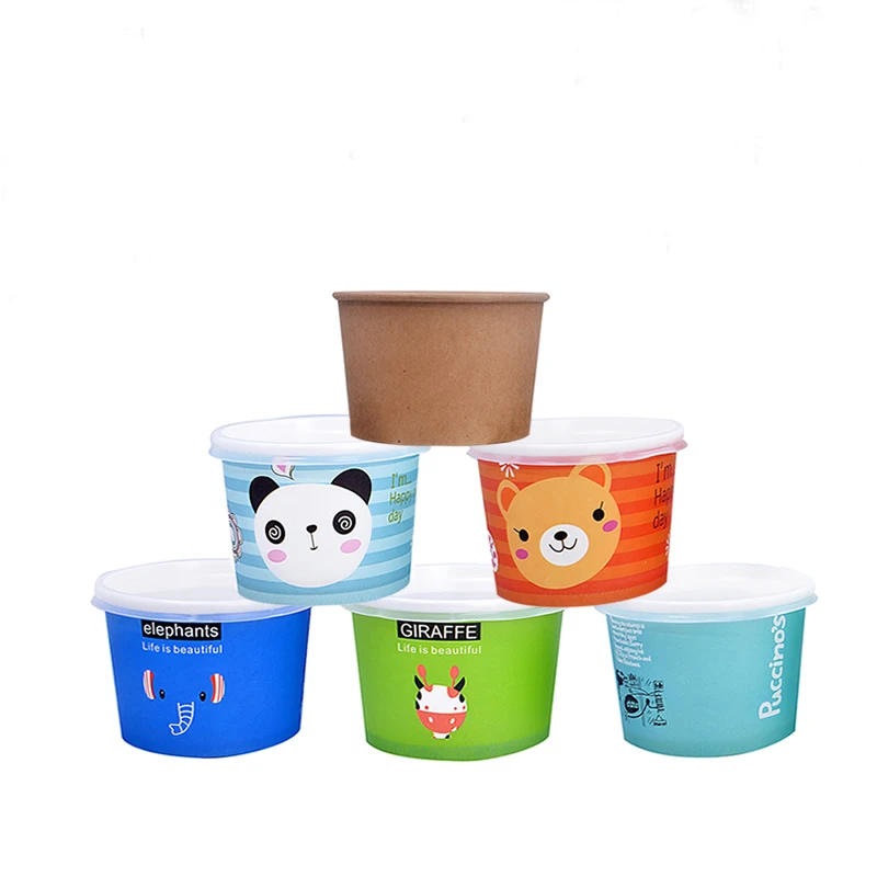 High Quality Biodegradable Ice Cream Container Ice Cream Bowl Colorful Ice Cream Paper Cup
