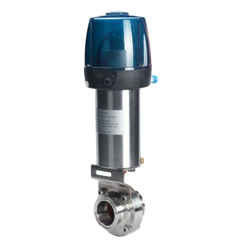 Smart C-Top Control Head Box 304 Stainless Steel Pneumatic Butterfly Valve With Pneumatic Actuator