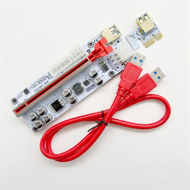 Переходник Ver 010-X PCIE x1 на x16 дополнительный USB 3 0 графическая карта Pcie переходник 010x 6 светодиодов для графической карты
