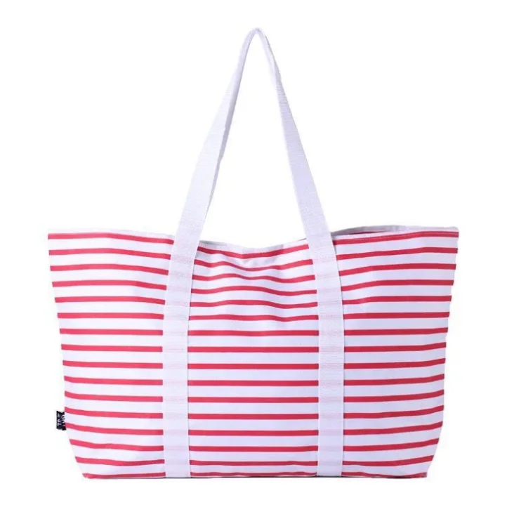 Custom Travel Shopping Striped Beach Bag Tote Bag Large Oxford Cloth with PP Handle Accept Customized Logo 1pc/opp Bag Chinese