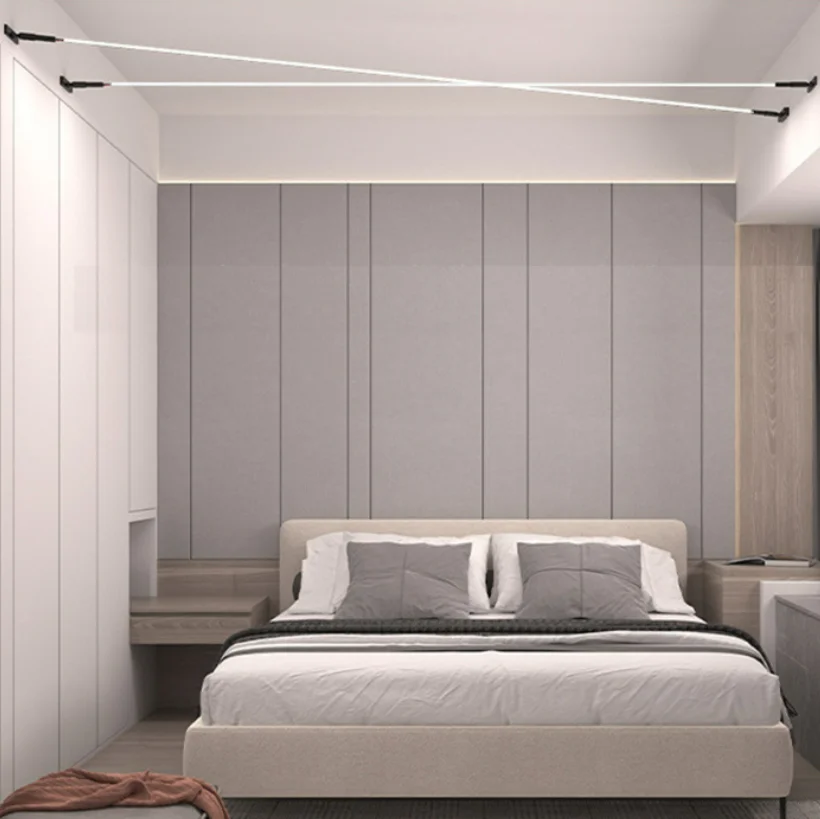 LED Skyline Light Modern 4m 5m 8m 10m Warm White 3000K LED Steel Strip Linear Skyline Tunable White Indoor Decoration Rope light