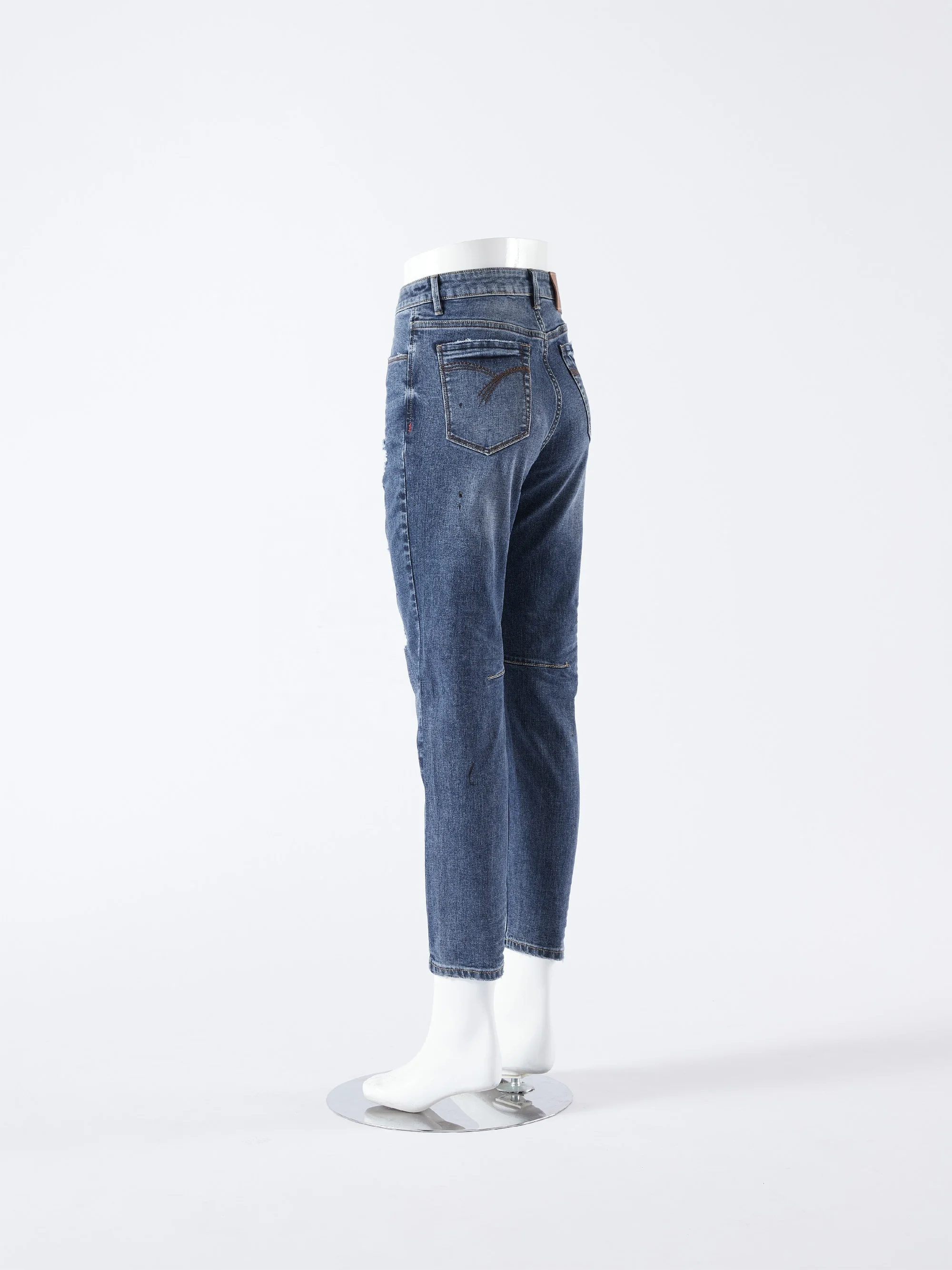 Hot selling dark grey denim fabric GK8099-1 viscose elastic slub denim jeans fabric