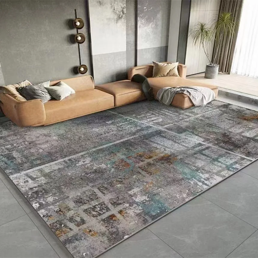 Modern simple living room light luxury senior sofa coffee table rug  modern simple gray bedroom home carpet large area floor mat