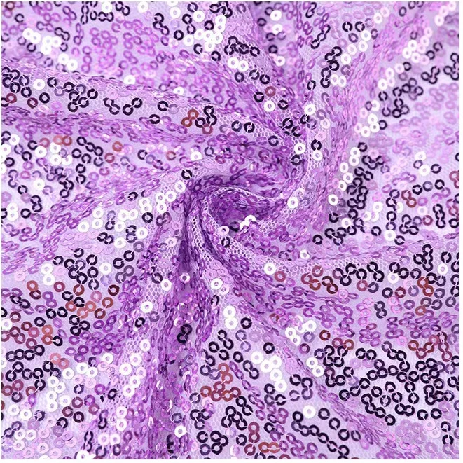 Customized 100% polyester mesh sequin embroidered fabric flashing silver and black in stock for dresses