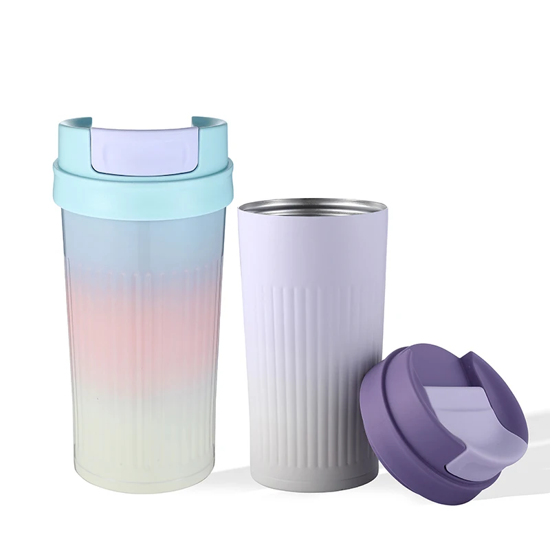 ODM High quality 26oz Macaron color double wall caterpillar coffee stainless steel vacuum mug with direct drink lid