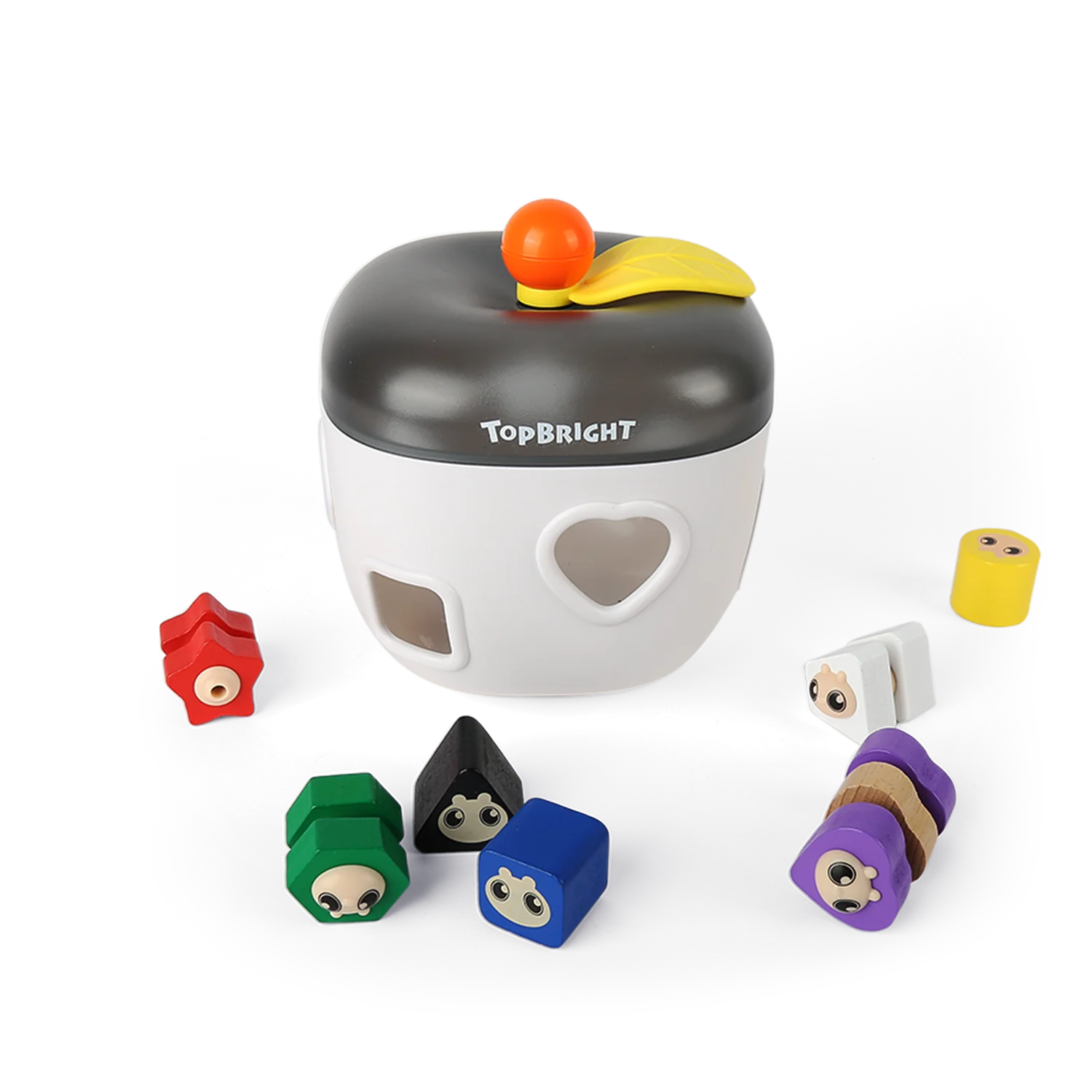 Topbright New Children Portable Apple Wooden Montessori Educational Toy Shape Sorter For Kids learning toys for toddlers