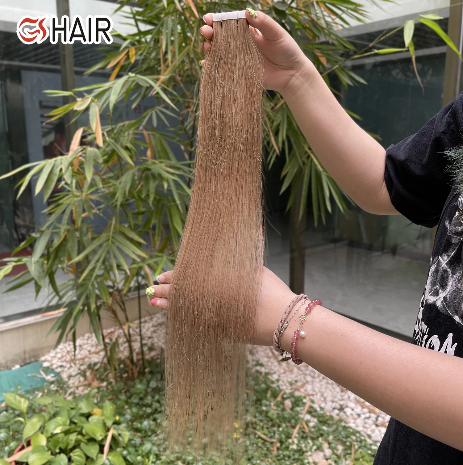 High Quality European Double Drawn Russian Human Hair Vendor  Invisible Palm Tape Ins Human Hair Extension