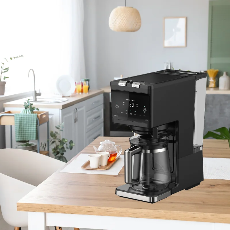 2 in 1 Programmable Stainless Steel Drip Coffee Machine with Timer Brew Strength Control K CUP and Drip Coffee Maker