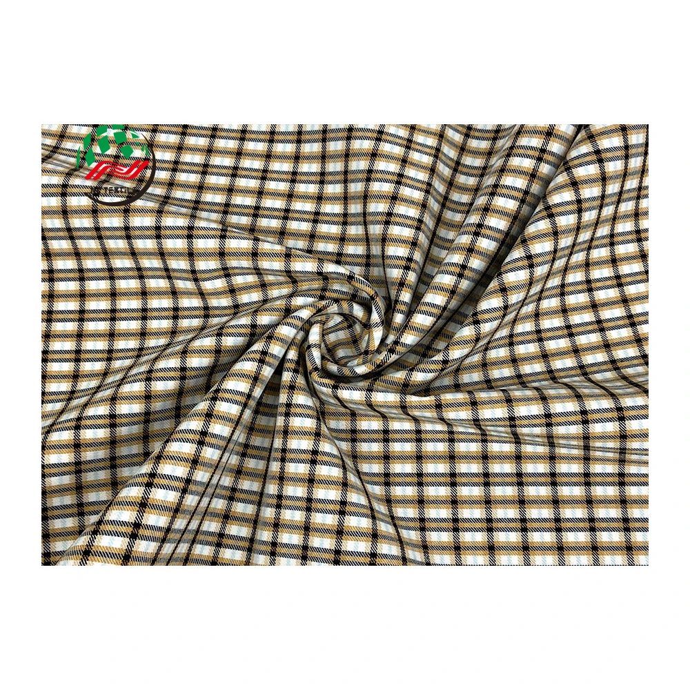 Nanzhao Textile 265gsm Tartan Grosgrain Fabric Yarn Dyed Twill Nr Bengaline Fabric For Pants