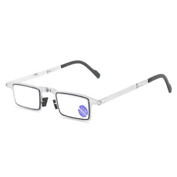 Fashion Unisex Portable Metal Presbyopia Eyeglasses Anti Blue Light Folding Reading Glasses With Case