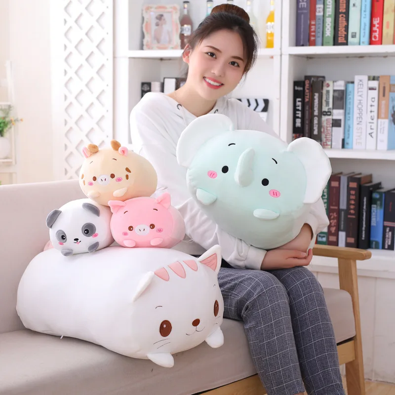 Free Shipping 9 Styles Stuffed Animal Dinosaur Pig Cat Bear Plush Toy Cartoon Hamster Elephant Deer Panda Pillow Plushie