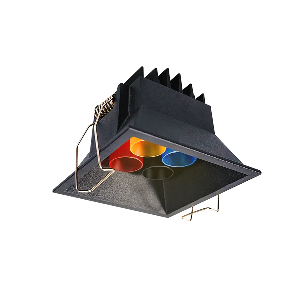 
8W 12W square and linear shape aluminum alloy track and recessed type with anti-glare colored reflector LED recessed smd downli 