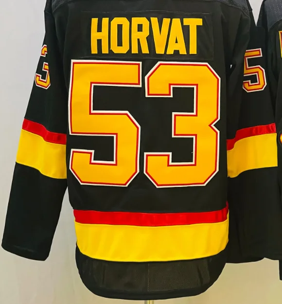 2025 New Retro Black Stitched Hockey Jersey Vancouver 40Pettersson 43Hughes 53 Horvat 10 Bure 16 Linden 50th Style Accept Custom