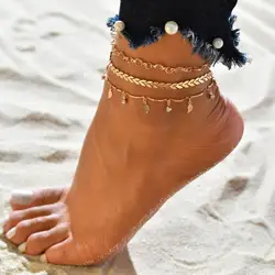 3pcs/set Anklets Foot Accessories Summer Beach Barefoot Sandals ankle Bracelet on the leg Female Ankle