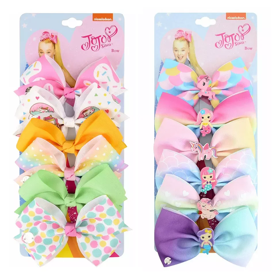Cute JOJO Siwa Bows Hair Bows Alligator Clips for Girls cartoon pony Grosgrain Ribbon Hair Barrettes Accessories for Toddler 892