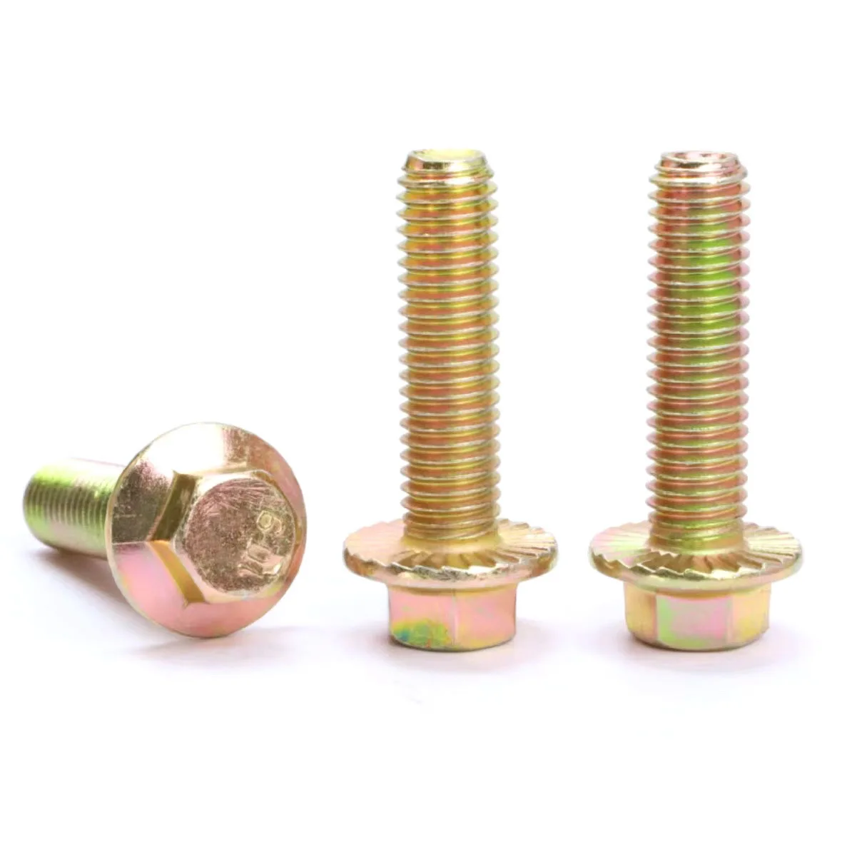 Grade 8.8 10.9 12.9 Galvanized Steel Hex Washer head Bolt Yellow DIN6921 Zinc Plated Carbon Steel Hex Flange Head Bolt