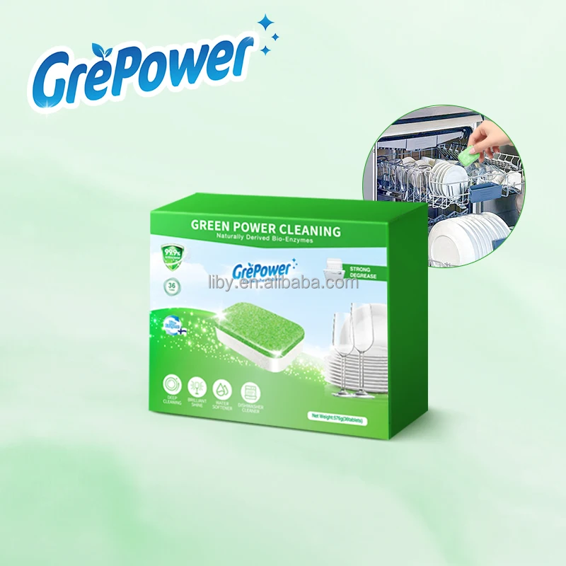 Liby Grepower Eco friendly Top-ranking Dishwasher Detergent Powerball Our Best Ever Clean Shine Dishwashing Tablets pod capsules