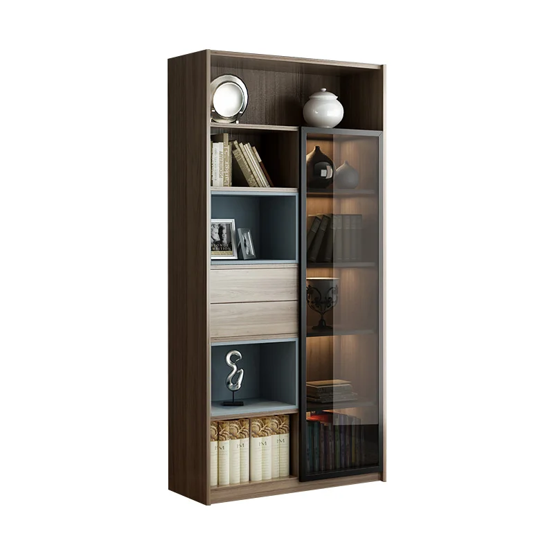 
Modern Bookcase with glass Door/ Storage Bookcase with Glass door/customized Wood PANEL Home Furniture 