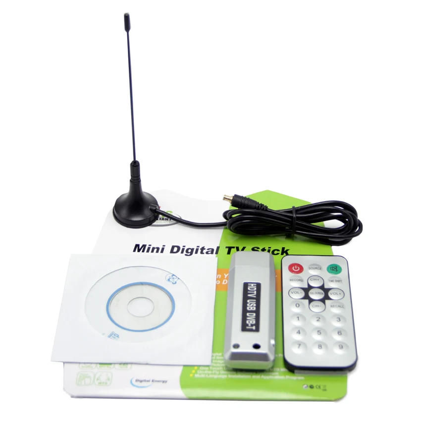 HDTV dvbt usb tv stick digital television receiver support 1080p  usb dongle for win7 with remote control
