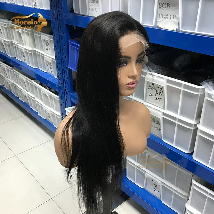 Morein wholesale premium virgin hair 10 inch - 30 inch hd lace closure wig 12a raw mink virgin hair wigs