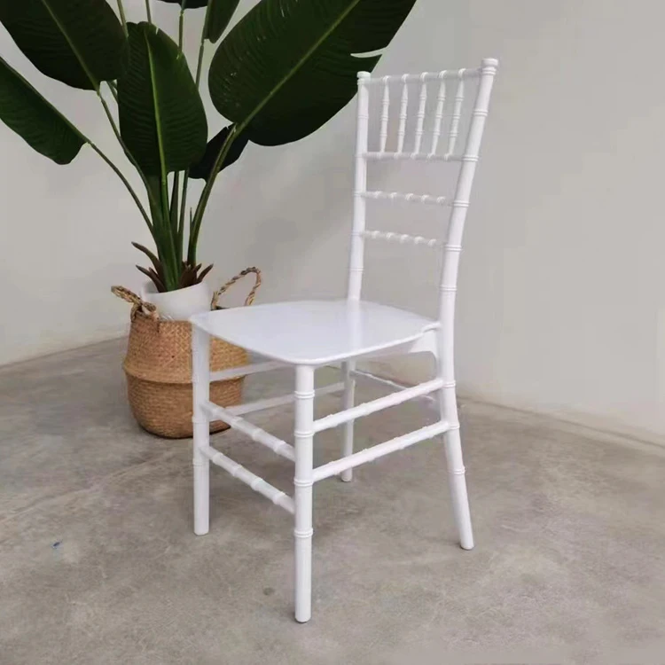 Factory lowest price hotel resin acrylic Tifany chivari chairs plastic party wedding chair for events wedding party