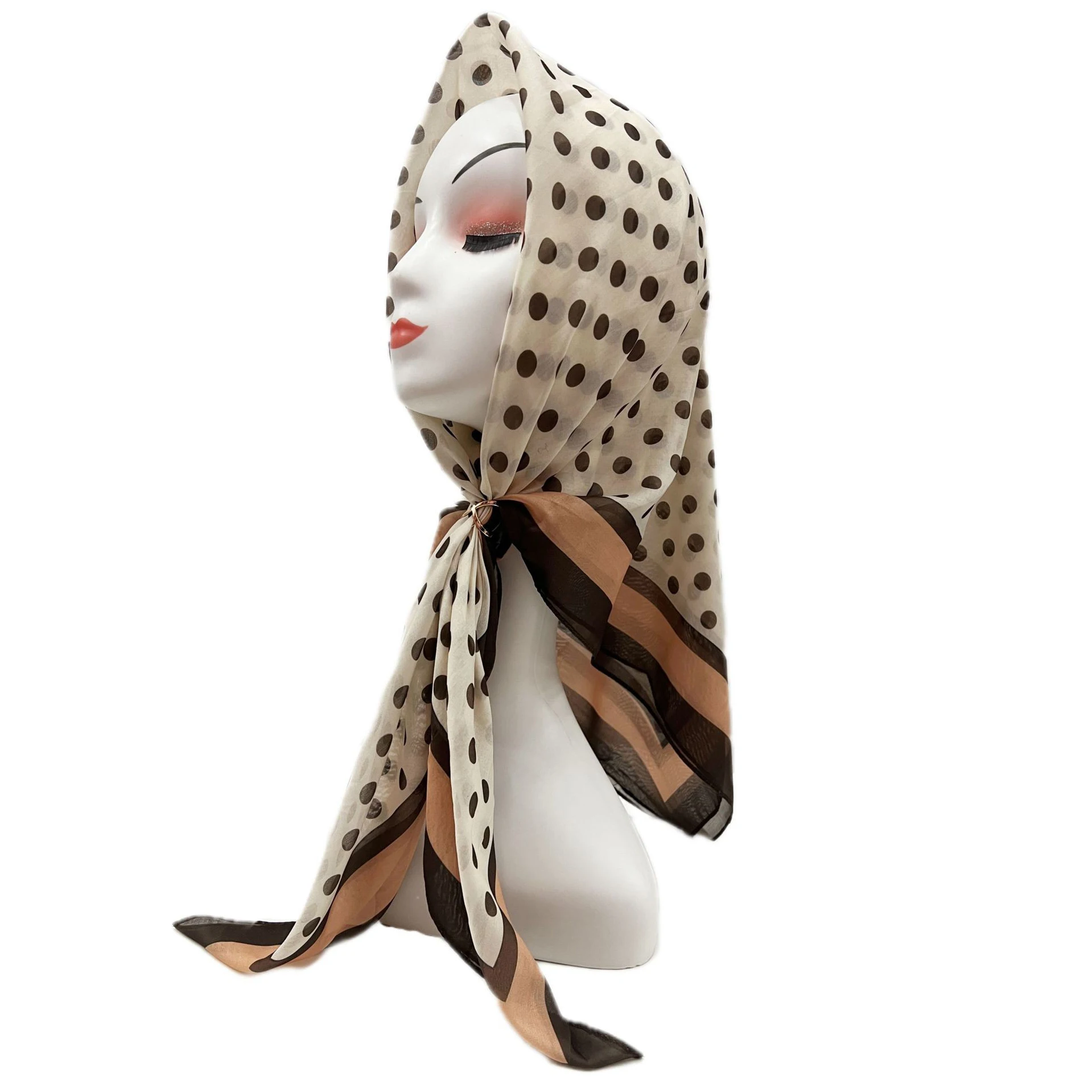 Женский Шелковый платок с цветочным принтом 90 см