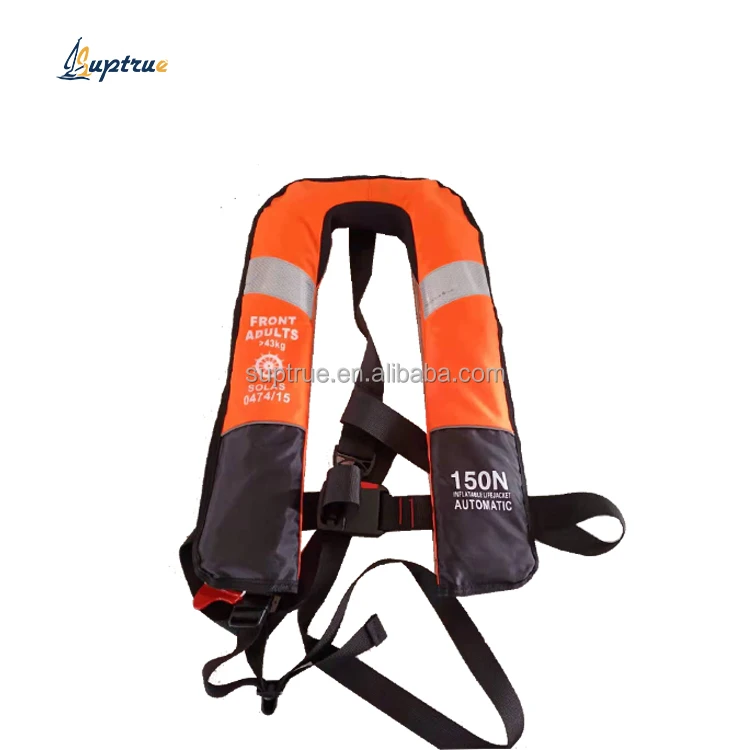 Factory price 150n life saving automatic manual flotation device inflatable bag life jacket with co2 cylinder