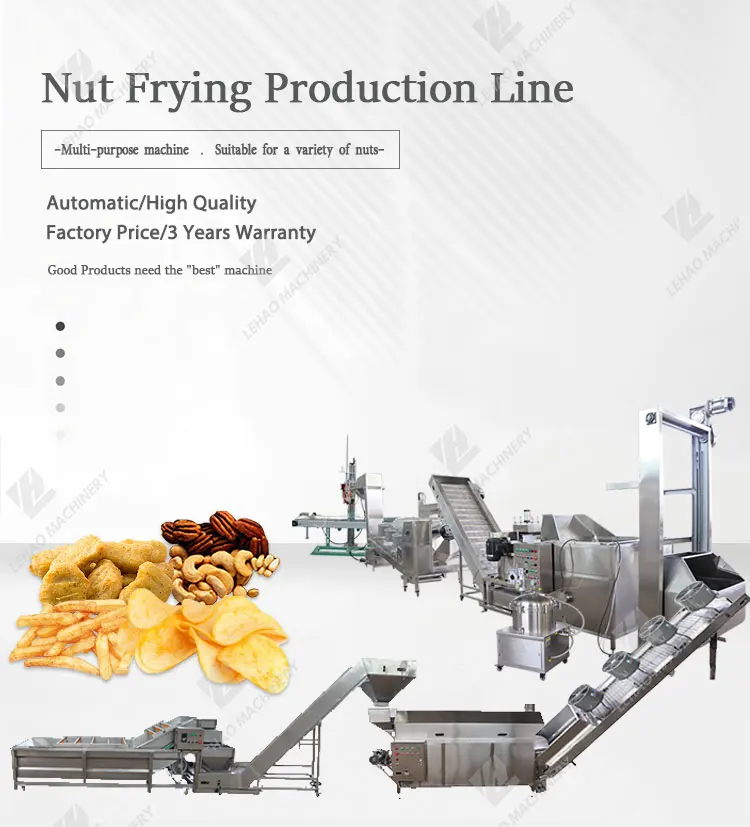 Full- automatic continuous french fries banana fryer electric gas type nut potato puffed onion snack food chips frying machine