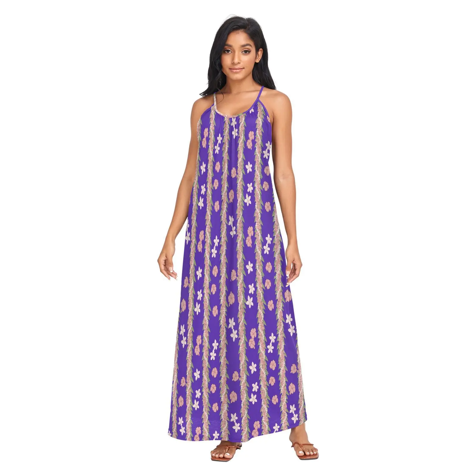 New arrival Women Summer Sleeveless Maxi Dresses Boho Sundress Casual V-Neck Long Dresses Hawaiian Beach Dress