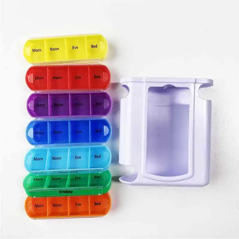 7 Day & 4 Times Pill Organizer Weekly Pill Box Custom Pill Case Containers Storage for Promotional