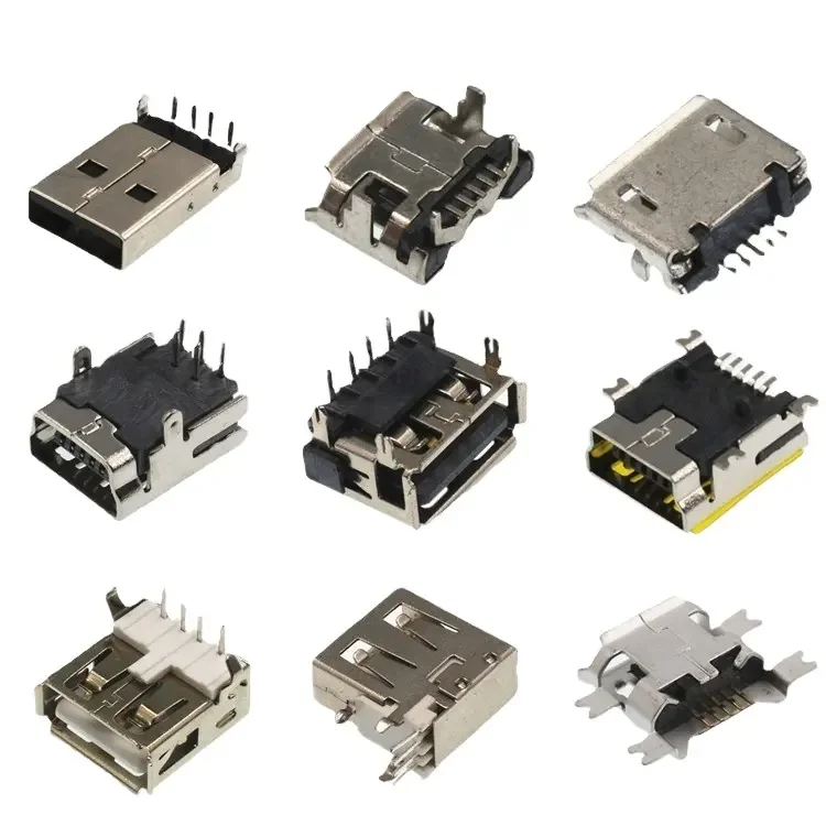 Micro USB Straight Angle SMT Type Side Entry Female Connector 5Pin SMT Right Angle Female Mini USB Type B Connector