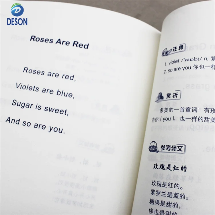 Deson Textbook Education Workbook Printing Custom Cheap Student Text Papeb CK Book Printing